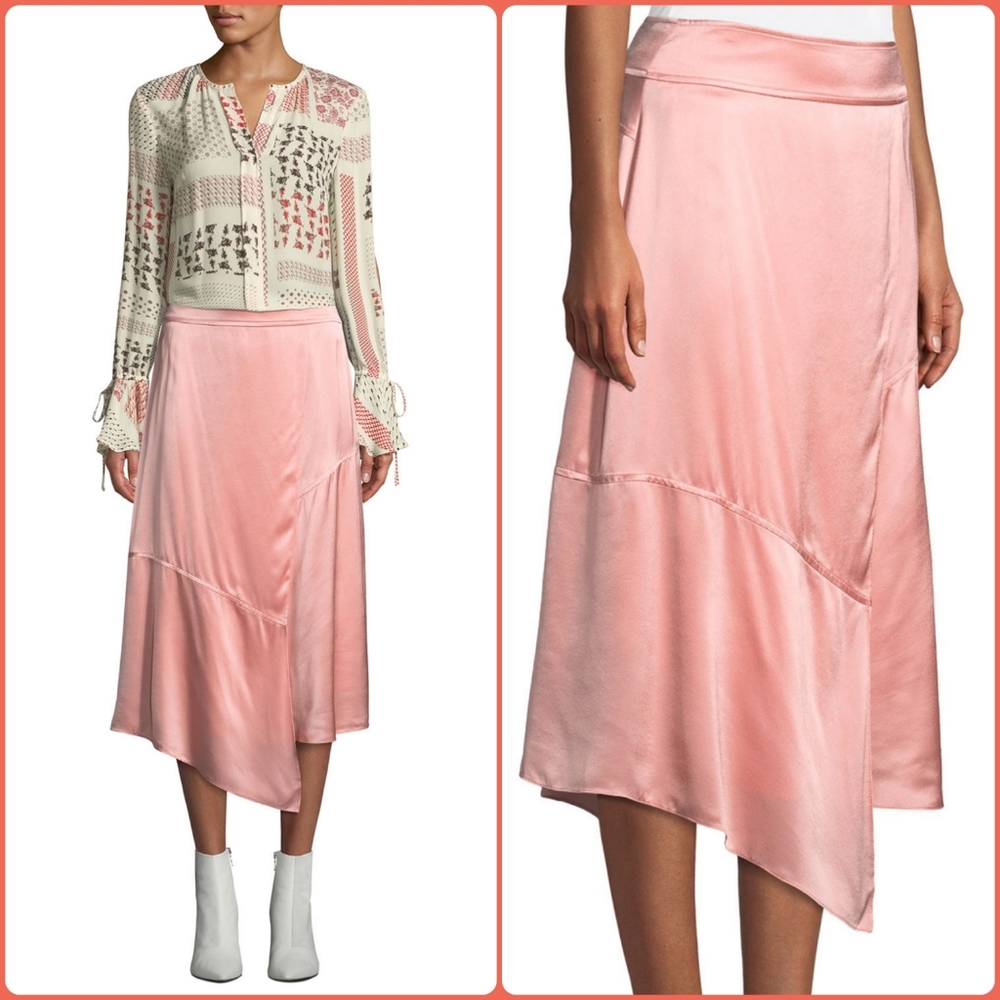 Derek Lam Coral Asymmetrical Mid Length Skirt 4